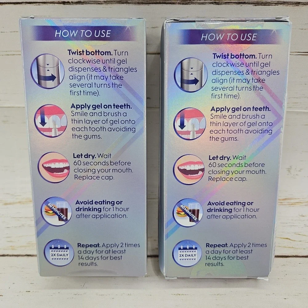 2 Crest‎ 3D White Easy To Use Teeth Whitening Pen Gel Applicator Exp 7/26+